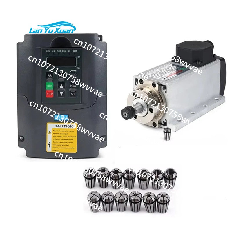 Air Cooled 1.5Kw Spindle Motor Inverter 110V - Kit de Spindle CNC Refrigerado a