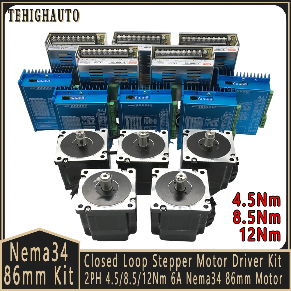 Hybrid Servo Driver Nema 34 8.5Nm - Nema34 86mm kit de motor de