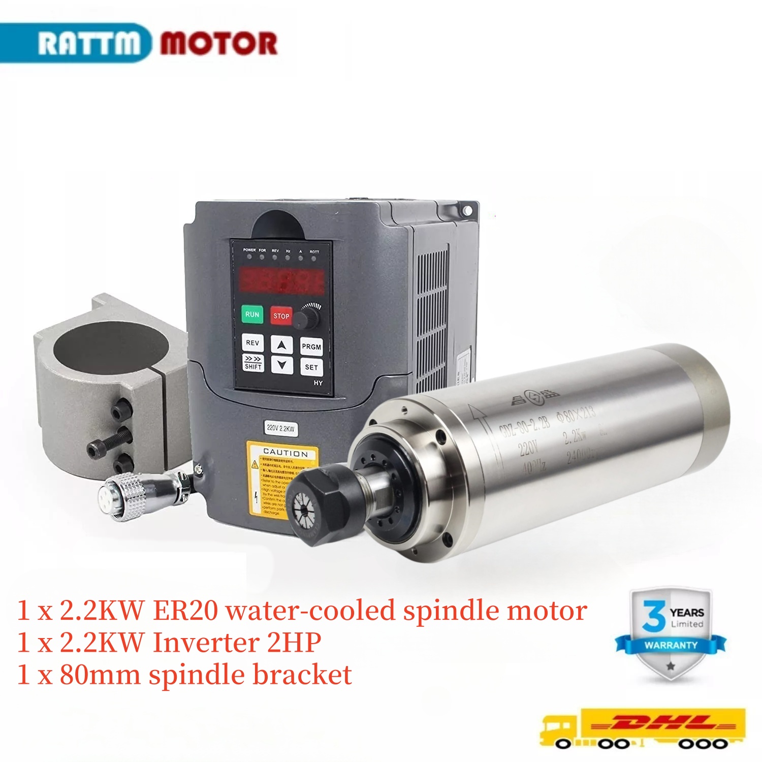 2.2Kw Water Cooled Spindle Kit Vfd - 2.2kw 110v ou 220v 8a GDZ-80-2.2