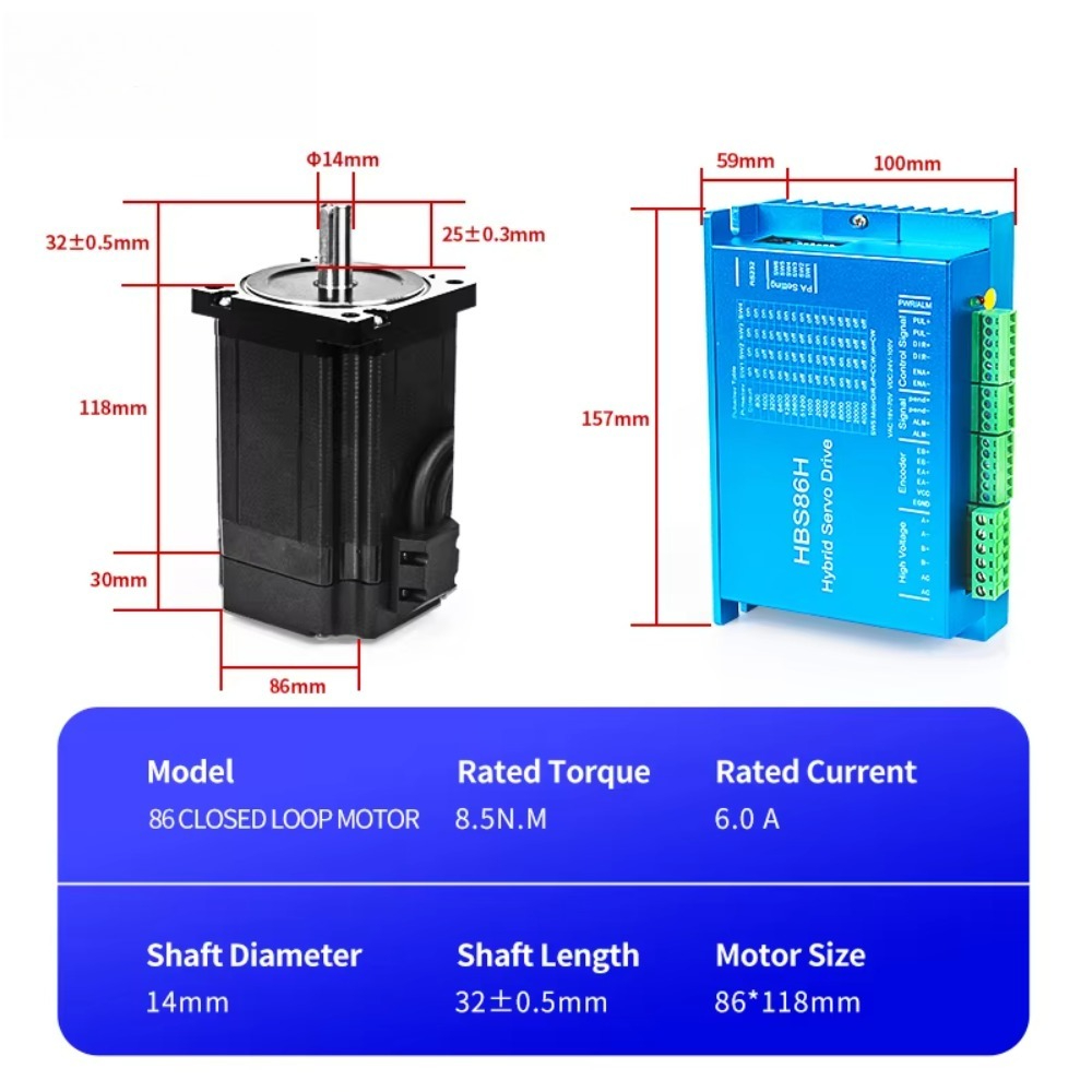 Hybrid Servo Driver Nema 34 8.5Nm - Kit servo híbrido de circuito fechado