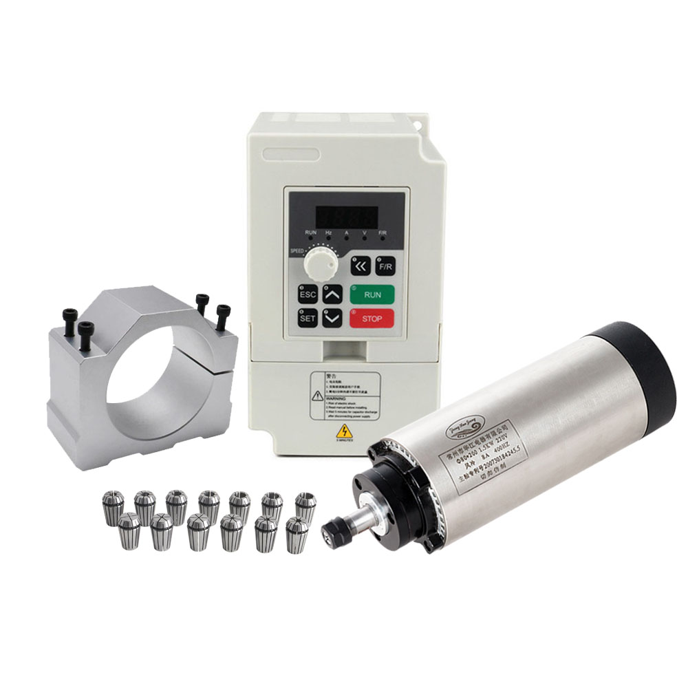 Air Cooled 1.5Kw Spindle Motor Inverter 110V - Kit de motor de eixo CNC