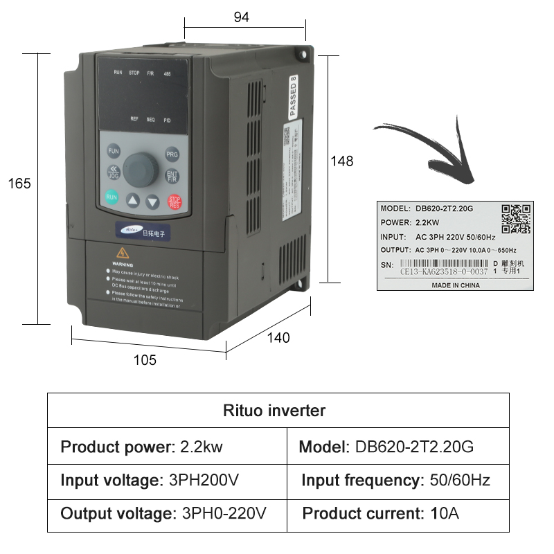 Kit de eixo refrigerado a água - 2.2Kw Water Cooled Spindle Kit Vfd avaliação e preço