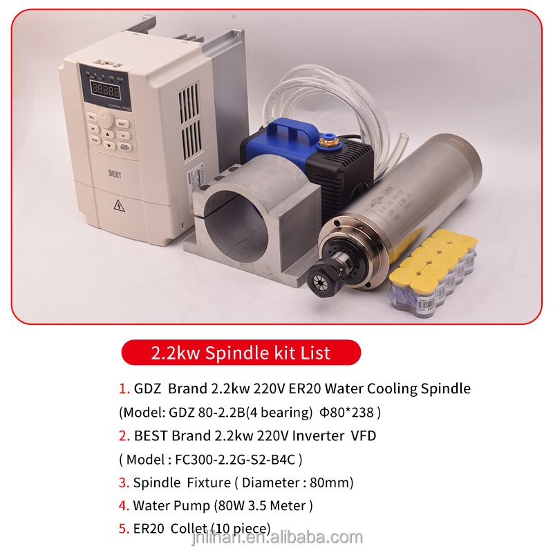Kit Inversor de Frequência (VF - 2.2Kw Water Cooled Spindle Kit Vfd avaliação e preço