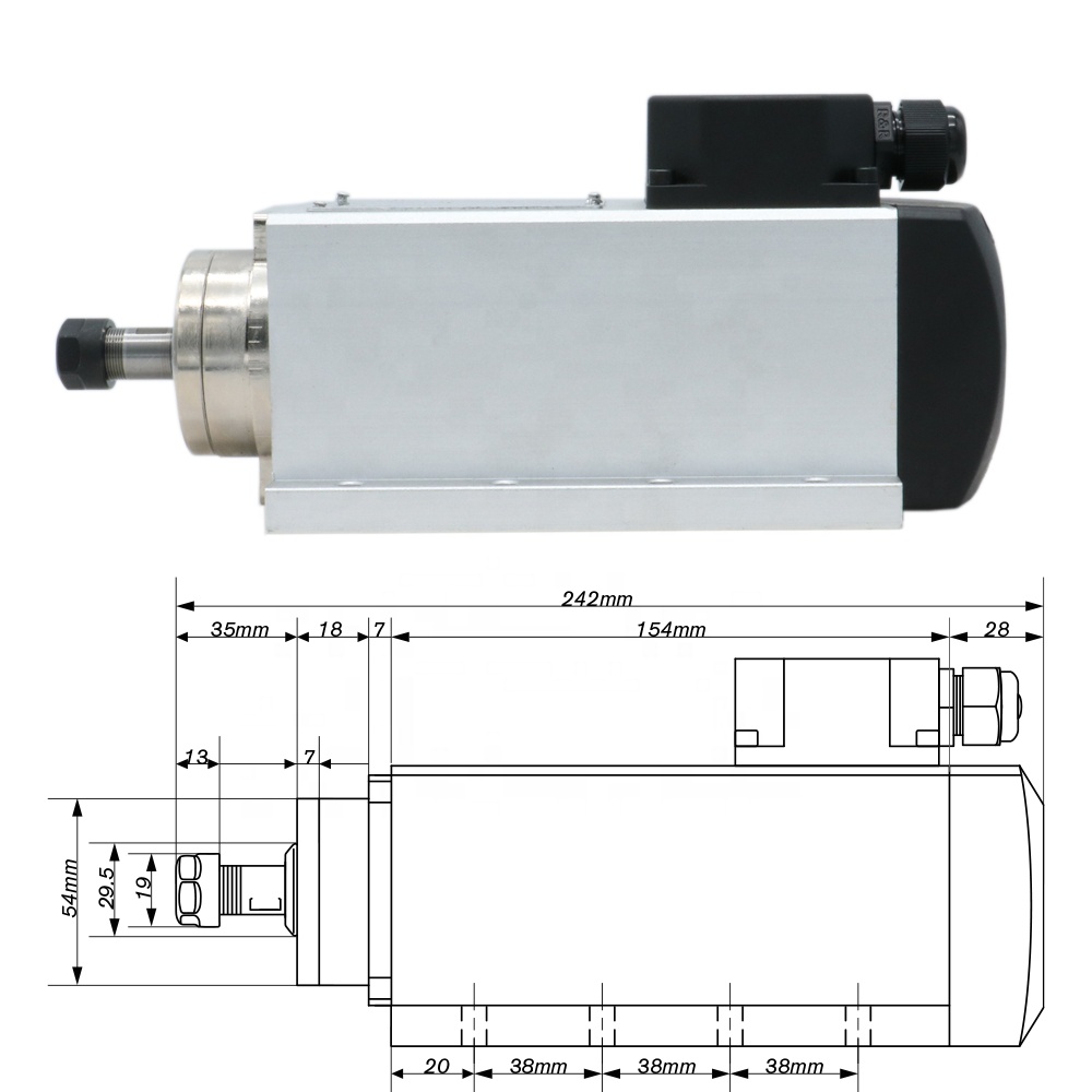 Hltnc 1.5kw flash refrigerado  - Air Cooled 1.5Kw Spindle Motor Inverter 110V avaliação e preço