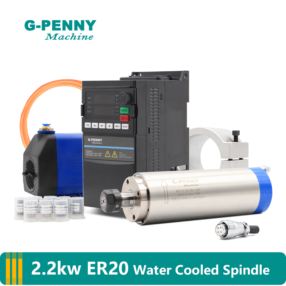 Kit de Spindle Refrigerado a Á - 2.2Kw Water Cooled Spindle Kit Vfd avaliação e preço