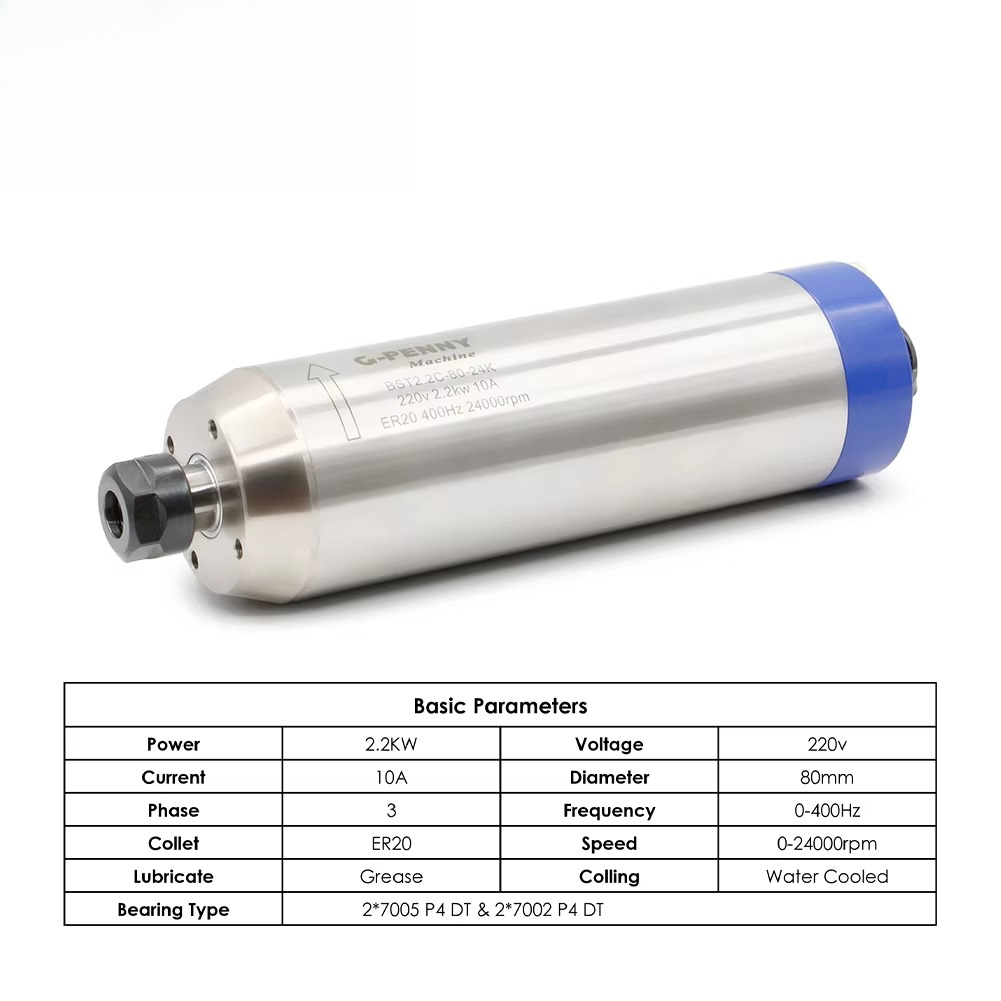 Kit de Motor Spindle Refrigera - 2.2Kw Water Cooled Spindle Kit Vfd avaliação e preço